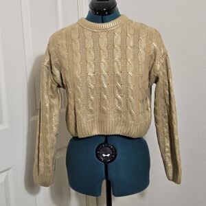 Girls Zara Cable Knit Cropped Pullover Size 11-12